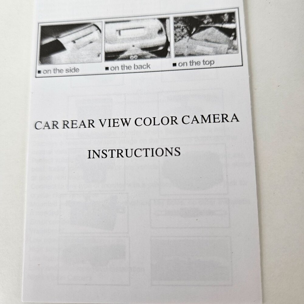 Car Rear View Color Camera Kit With Wiring & Mounting Accessories - Picture 3 of 9